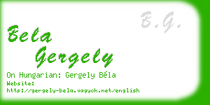 bela gergely business card